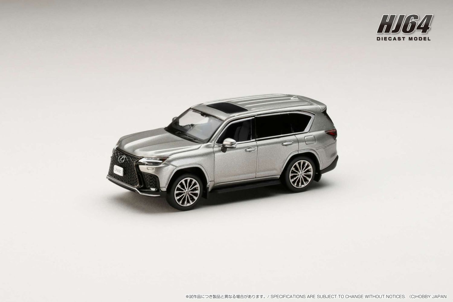 1:64 Hobby Japan - Lexus LX600 F Sport, sonic titanium/black interior
