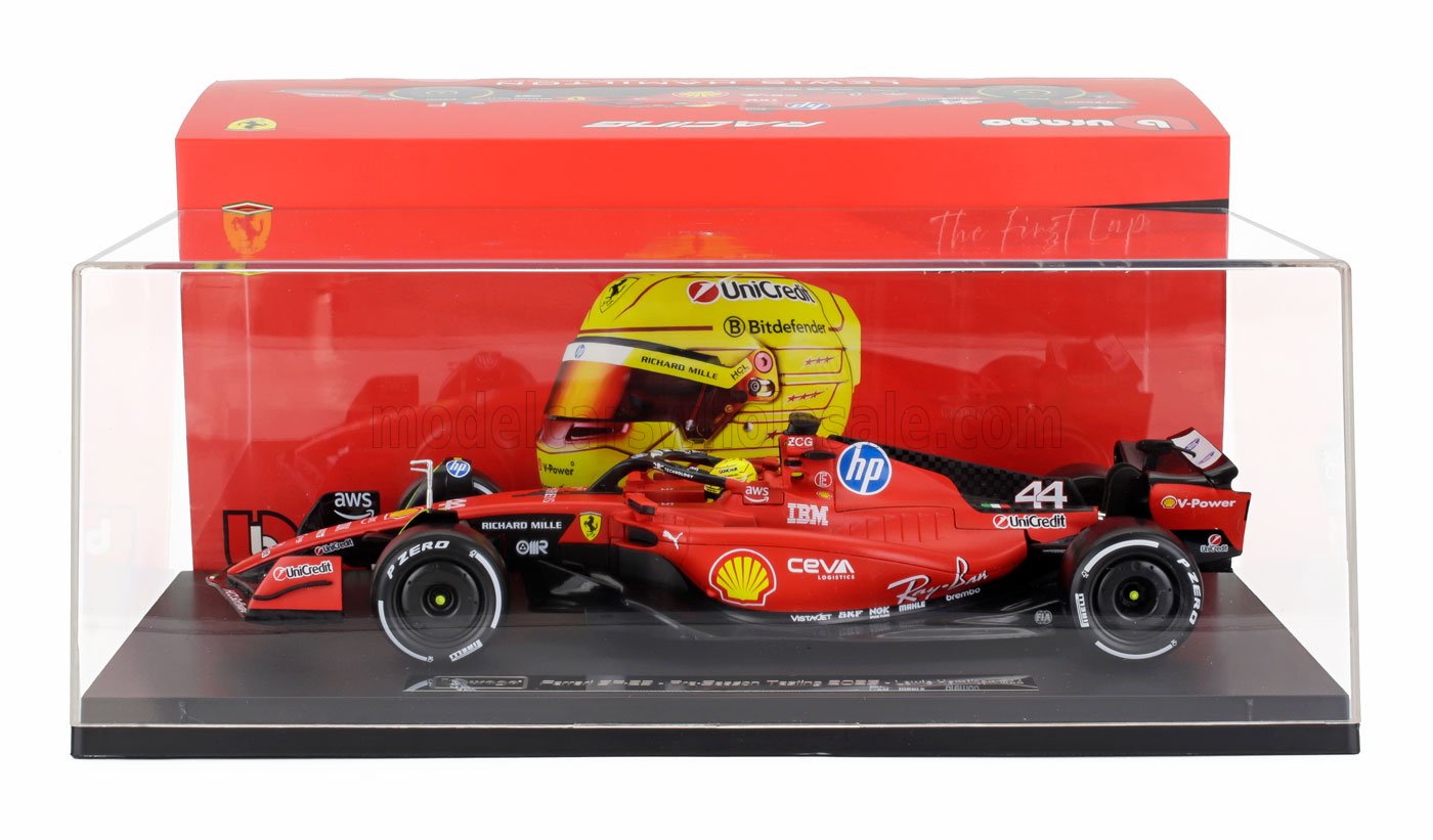 1:18 Bburago - Ferrari F1 SF-23 Team Scurderia Ferrari HP #44 Fiorano 2025 L. Hamilton *Mit Vitrine* *Carmodel Exclusiv*