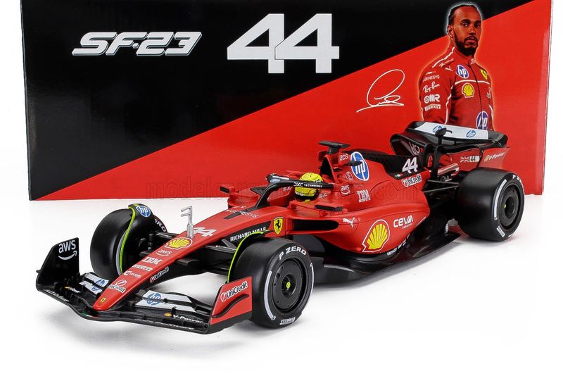 1:18 Bburago - Ferrari F1 SF-23 Team Scurderia Ferrari HP #44 Test Fiorano 2025 L. Hamilton *With Driver Figure* *Carmodel Exclusiv* 1:18 Bburago - Ferrari F1 SF-23 Team Scurderia Ferrari HP #44 Test Fiorano 2025 L. Hamilton *With Driver Figure* *Carmodel Exclusiv*