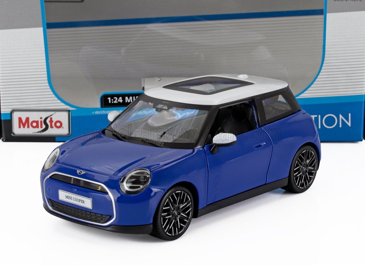 1:24 Maisto - 2024 Mini Cooper SE (J01) Blue White 1:24 Maisto - 2024 Mini Cooper SE (J01) Blue White