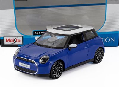 1:24 Maisto - 2024 Mini Cooper SE (J01) Blue White 1:24 Maisto - 2024 Mini Cooper SE (J01) Blue White