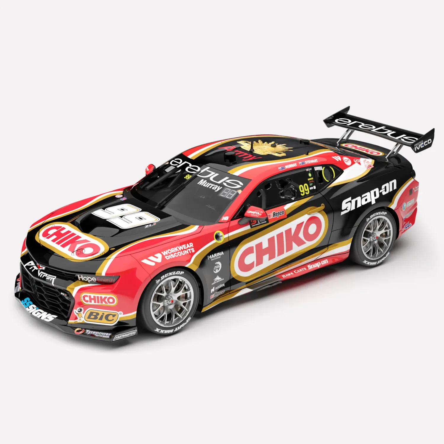 1:18 Authentic Collectables - Erebus Motorsport #99 Chevrolet Camaro ZL1 - 2025 Repco Bathurst 1000 - Drivers: Cooper Murray / Jobe Stewart