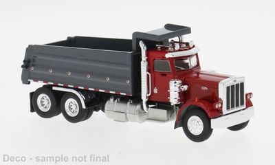 1:87 Brekina - Peterbilt 359 Kipper, rot/dunkelgrau, 1973