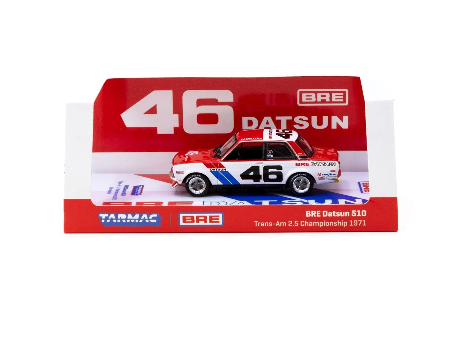 1:64 Tarmac - 1971 BRE Datsun 510 #46 John Morton Trans-Am 2.5 Championship