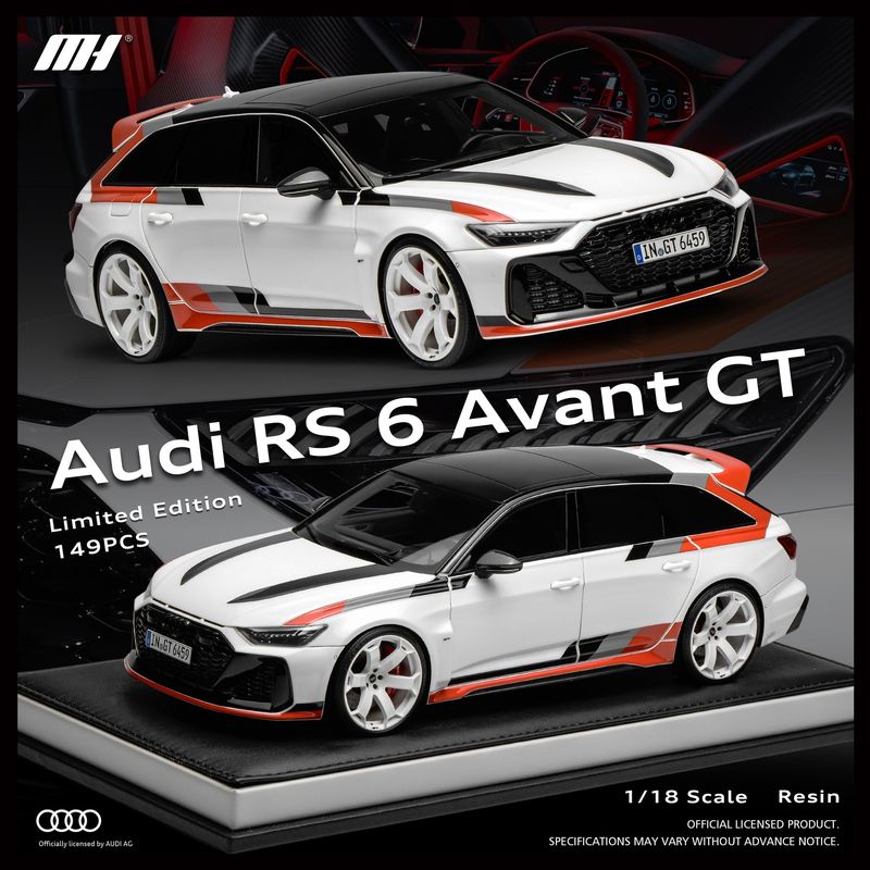 1:18 Motorhelix - 2023 Audi A6 RS6 GT Avant White 1:18 Motorhelix - 2023 Audi A6 RS6 GT Avant White