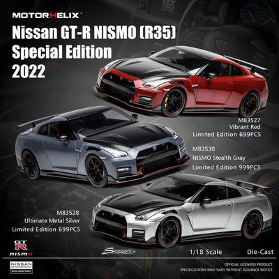 1:18 Motorhelix - 2022 Nissan GT/R (R35) Nismo Red