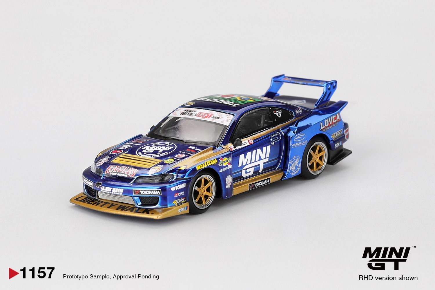 1:64 Mini GT - 2025 Nissan Silvia S15 LB-Super Silhouette #555 Team Mini GT Liberty Walk Formula Driftm