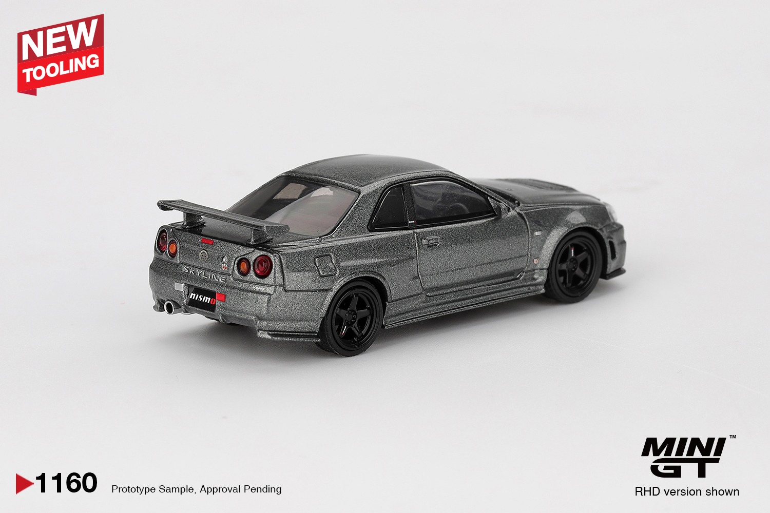 1:64 Mini GT - 1999 Nissan Skyline GTR (R34), dark metal gray nismo crs