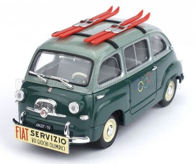 1:43 Brumm - 1956 Fiat 600 Multipla Olympia With Skiing