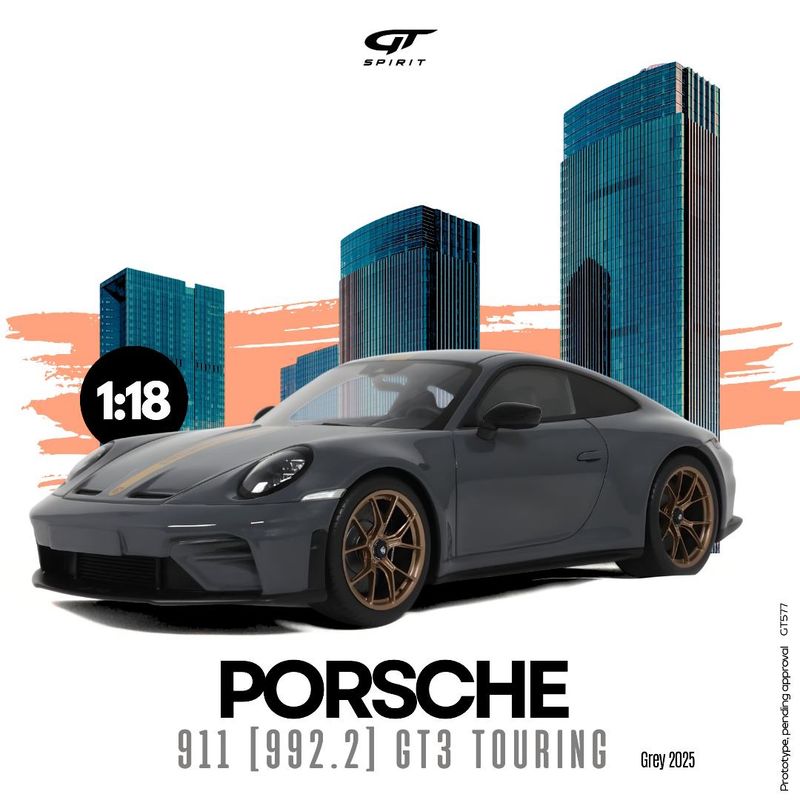 1:18 GT Spirit - 2025 Porsche 911 (992.2) GT3 Touring Grey 1:18 GT Spirit - 2025 Porsche 911 (992.2) GT3 Touring Grey