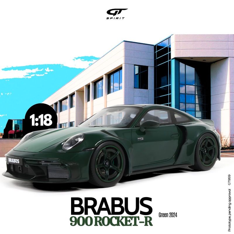 1:18 GT Spirit - 2024 Porsche Brabus 900 Rocket-R Green 1:18 GT Spirit - 2024 Porsche Brabus 900 Rocket-R Green