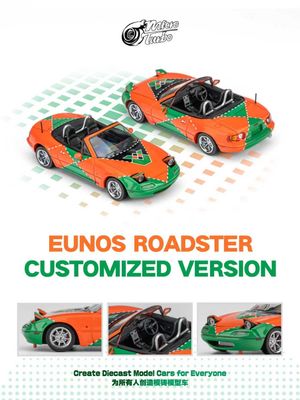 1:64 Microturbo - Custom MX5 NA Le Mans Livery, orange/green 1:64 Microturbo - Custom MX5 NA Le Mans Livery, orange/green
