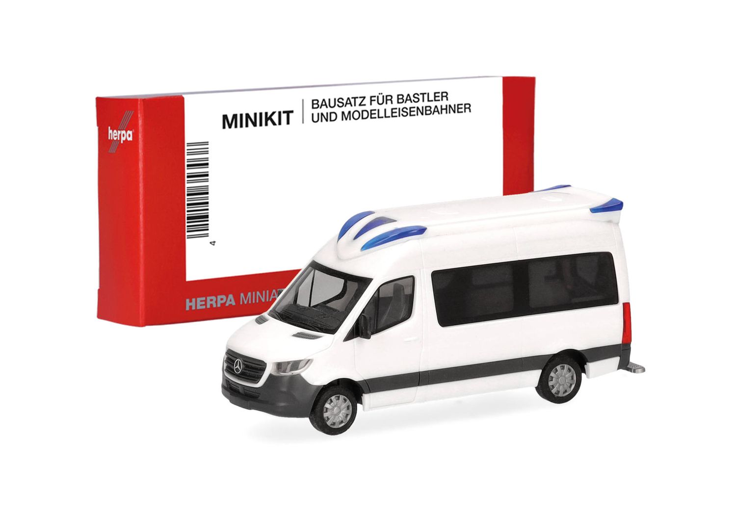 1:87 Herpa - Herpa MiniKit: Mercedes-Benz Sprinter '18 Rettungswagen Delfis,weiß (1 Stück)