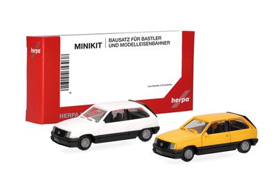 1:87 Herpa - Herpa MiniKit: Opel Corsa A SR, weiß und gelb (2 Stück)