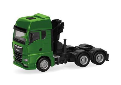 1:87 Herpa - MAN TGX GX Zugmaschine mit Kran 3achs, grün 1:87 Herpa - MAN TGX GX Zugmaschine mit Kran 3achs, grün