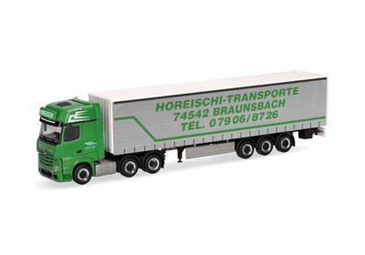 1:87 Herpa - Mercedes-Benz Actros L Gigaspace Gardinenplanen-Sattelzug 1:87 Herpa - Mercedes-Benz Actros L Gigaspace Gardinenplanen-Sattelzug "Horeischi Transporte"