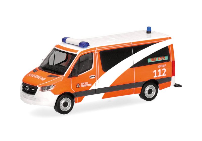 1:87 Herpa - Mercedes-Benz Sprinter '18 Bus Flachdach "Berliner Feuerwehr/Notarzt"