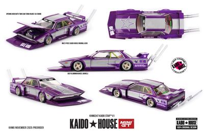 1:64 Mini GT - KAIDO STAR V1 Purple 1:64 Mini GT - KAIDO STAR V1 Purple