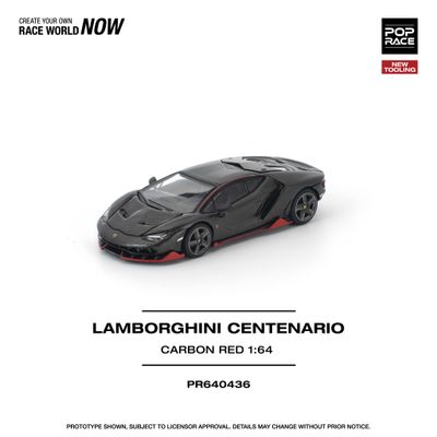 1:64 Pop Race Limited - Lamborghini Centenario, carbon/red 1:64 Pop Race Limited - Lamborghini Centenario, carbon/red