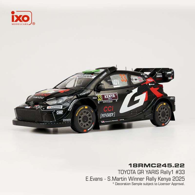 1:18 Ixo - Toyota GR Yaris Rally1, Safari Rallye Kenia, 2025, #33 E. Evans