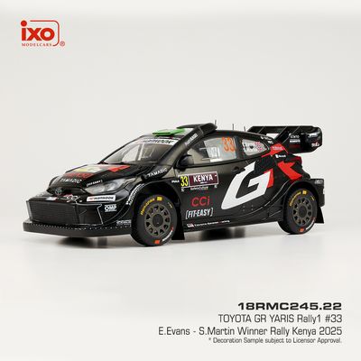 1:18 Ixo - Toyota GR Yaris Rally1, Safari Rallye Kenia, 2025, #33 E. Evans