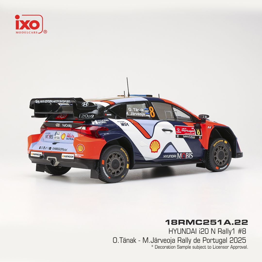 1:18 Ixo - Hyundai i20 N Rally1, Rally Portugal, 2025, #8 O. Tänak