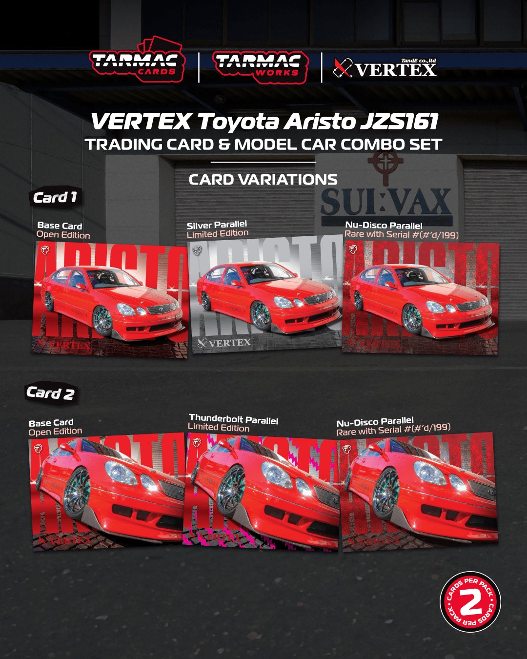 1:64 Tarmac - VERTEX Toyota Aristo JZS161, red *Tarmac Cards*