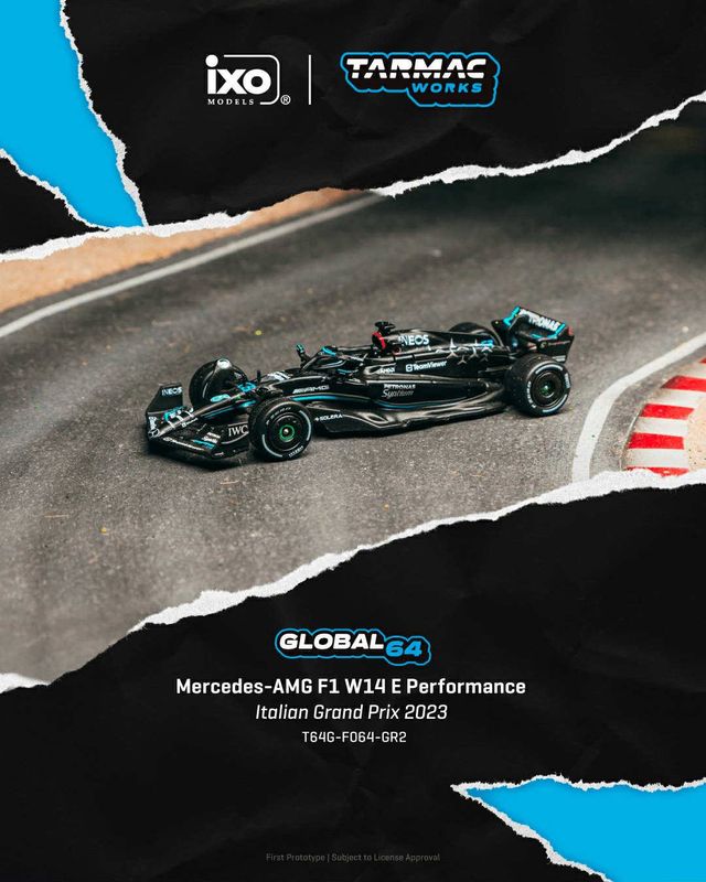 1:64 Tarmac - 2023 Mercedes-Benz AMG F1 W14 E Performance, George Russel Italian Grand Prix 1:64 Tarmac - 2023 Mercedes-Benz AMG F1 W14 E Performance, George Russel Italian Grand Prix