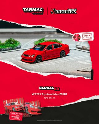 1:64 Tarmac - VERTEX Toyota Aristo JZS161, red *Tarmac Cards* 1:64 Tarmac - VERTEX Toyota Aristo JZS161, red *Tarmac Cards*