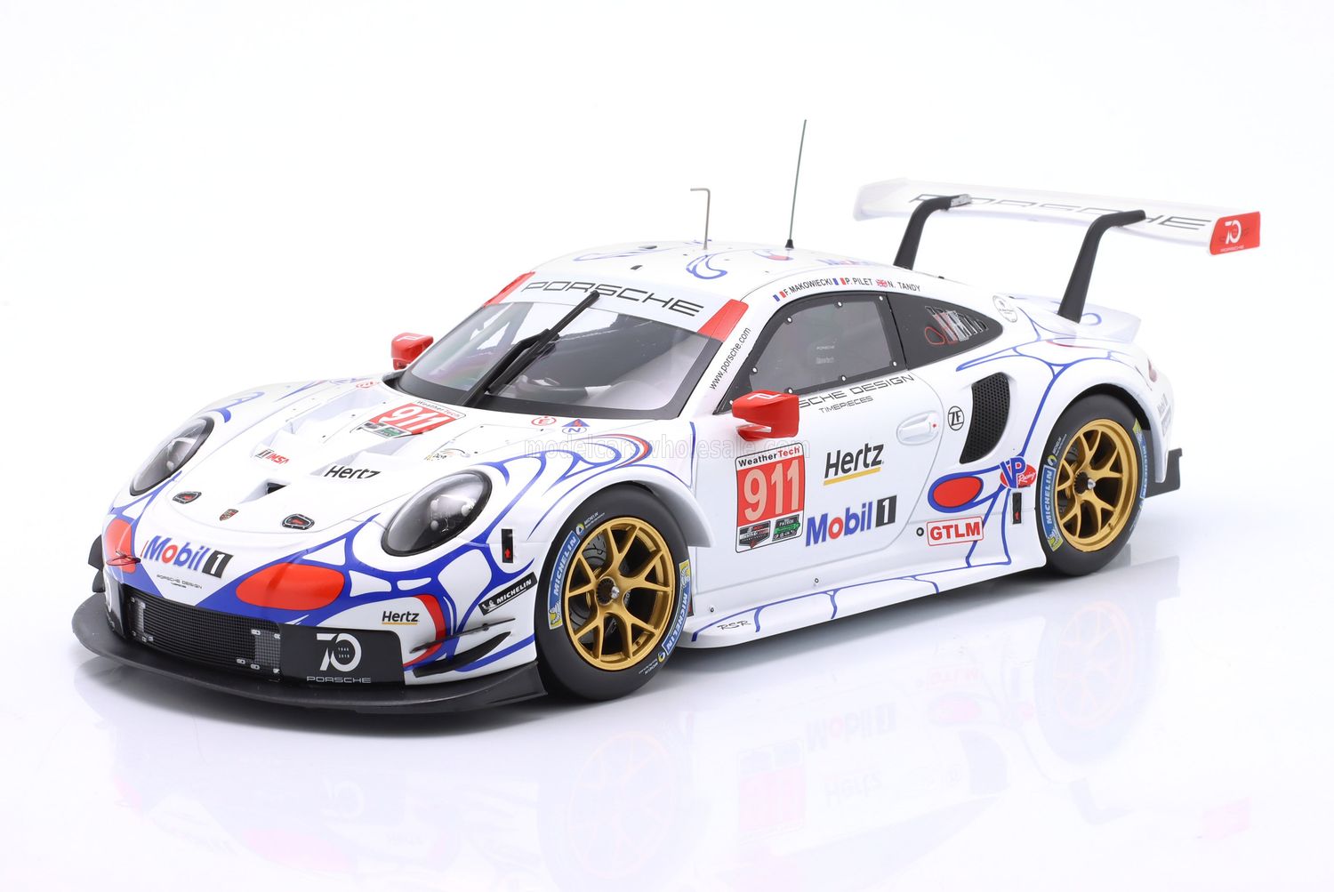 1:18 Ixo - Porsche 911 991 RSR Team Porsche GT #911 Winner GTLM Class Petit Le Mans 2018 P. Pilet - N. Tandy - F. Makowiecki