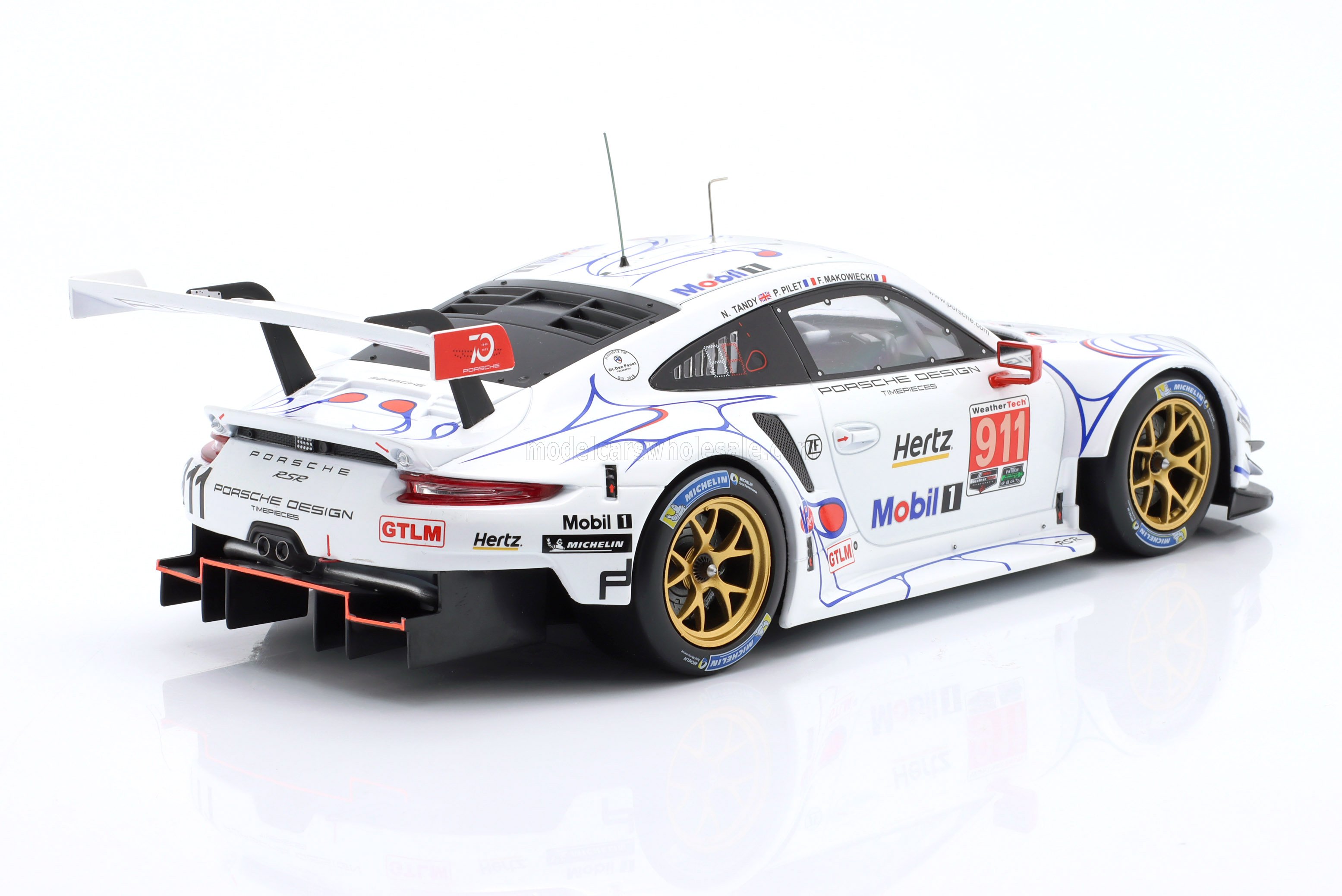 1:18 Ixo - Porsche 911 991 RSR Team Porsche GT #911 Winner GTLM Class Petit Le Mans 2018 P. Pilet - N. Tandy - F. Makowiecki