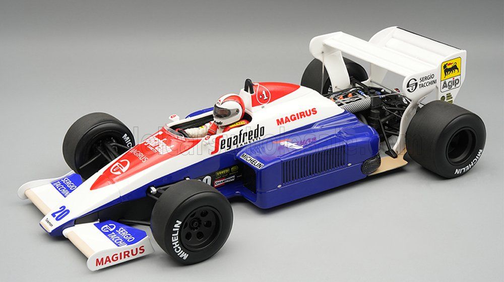 1:18 Tecnomodel - Toleman F1 TG184 Hart Turbo #20 USA GP 1984 J. Cecotto *With Driver Figure*