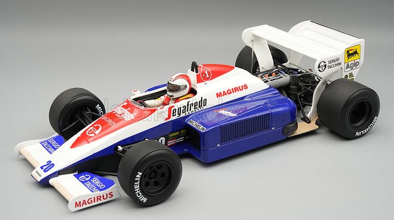 1:18 Tecnomodel - Toleman F1 TG184 Hart Turbo #20 USA GP 1984 J. Cecotto *With Driver Figure* 1:18 Tecnomodel - Toleman F1 TG184 Hart Turbo #20 USA GP 1984 J. Cecotto *With Driver Figure*