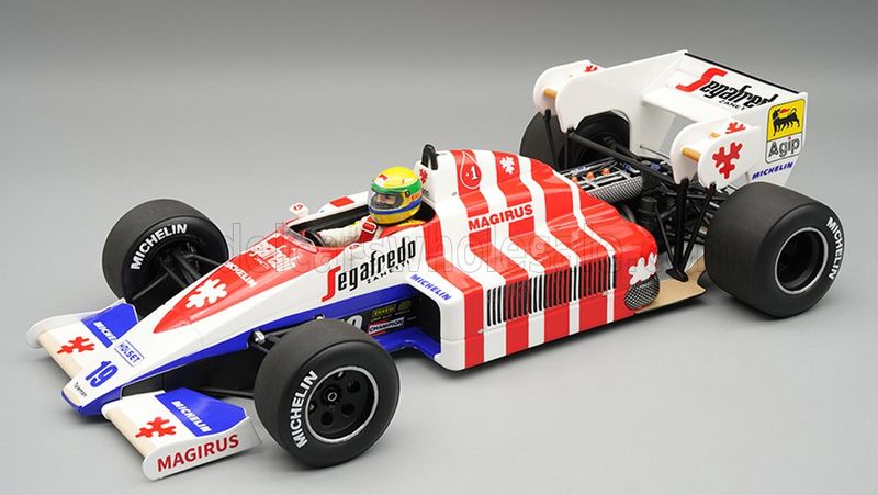 1:18 Tecnomodel - Toleman F1 TG184 Hart Turbo #19 3rd Portugal GP 1984 A. Senna *With Driver Figure* 1:18 Tecnomodel - Toleman F1 TG184 Hart Turbo #19 3rd Portugal GP 1984 A. Senna *With Driver Figure*