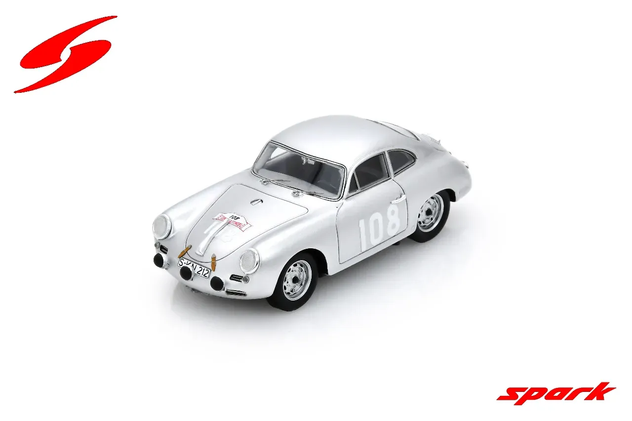 1:43 Spark - Porsche 356 BT5 1600GS Carrera GT No.108 Winner Tour De Corse 1960 H. Linge - P-E. Strähle