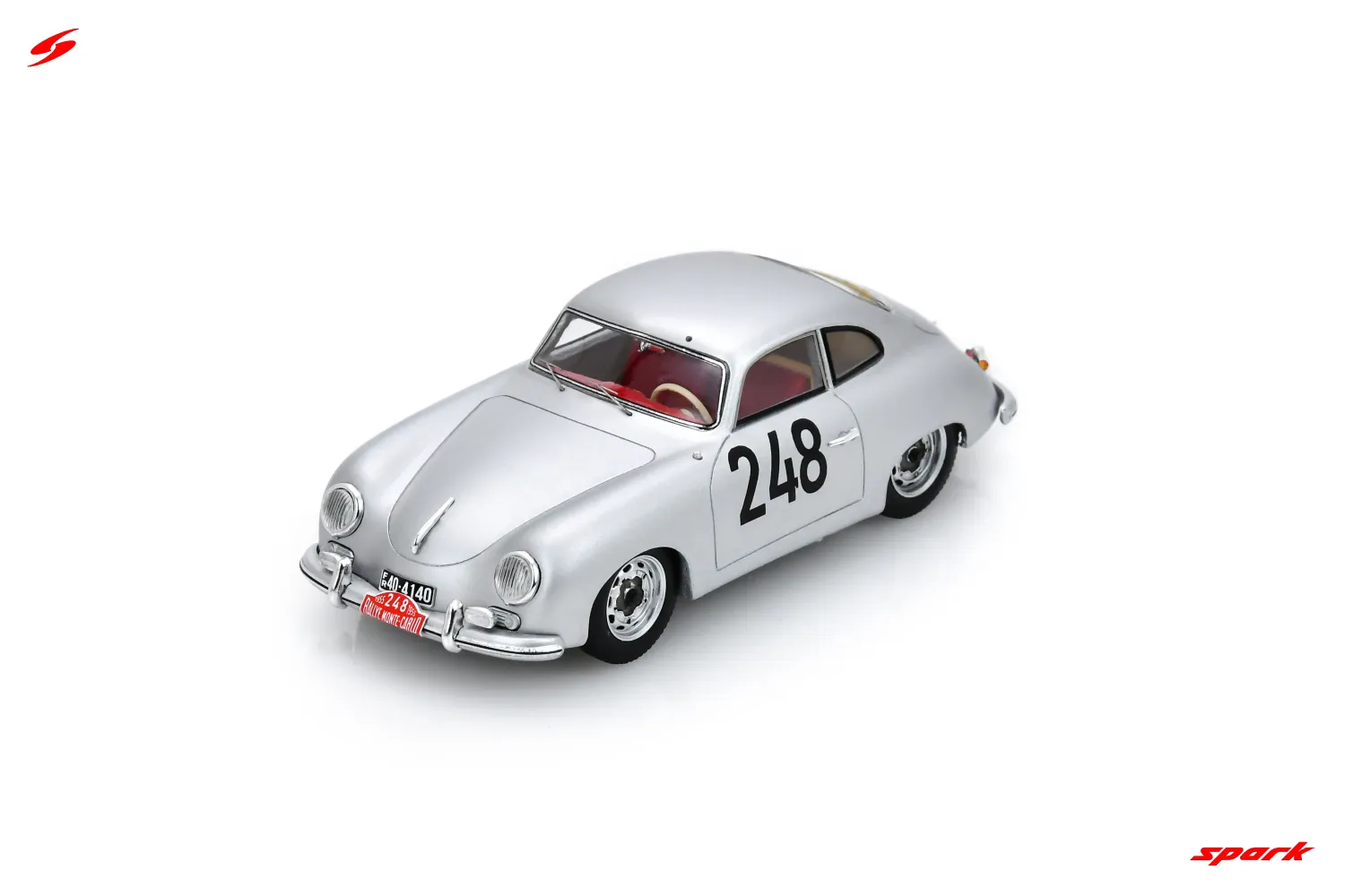 1:43 Spark - Porsche 356 1500 No.248 Rally Monte Carlo 1955 M. Nathan - H. Schellhaas