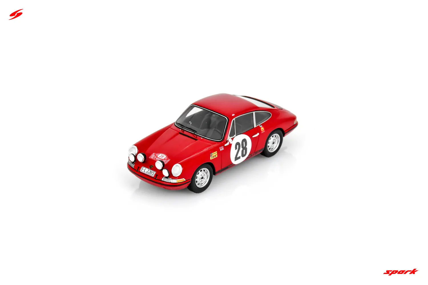 1:43 Spark - Porsche 911S No.28 Rally Monte Carlo 1969 V. Elford - D. Stone
