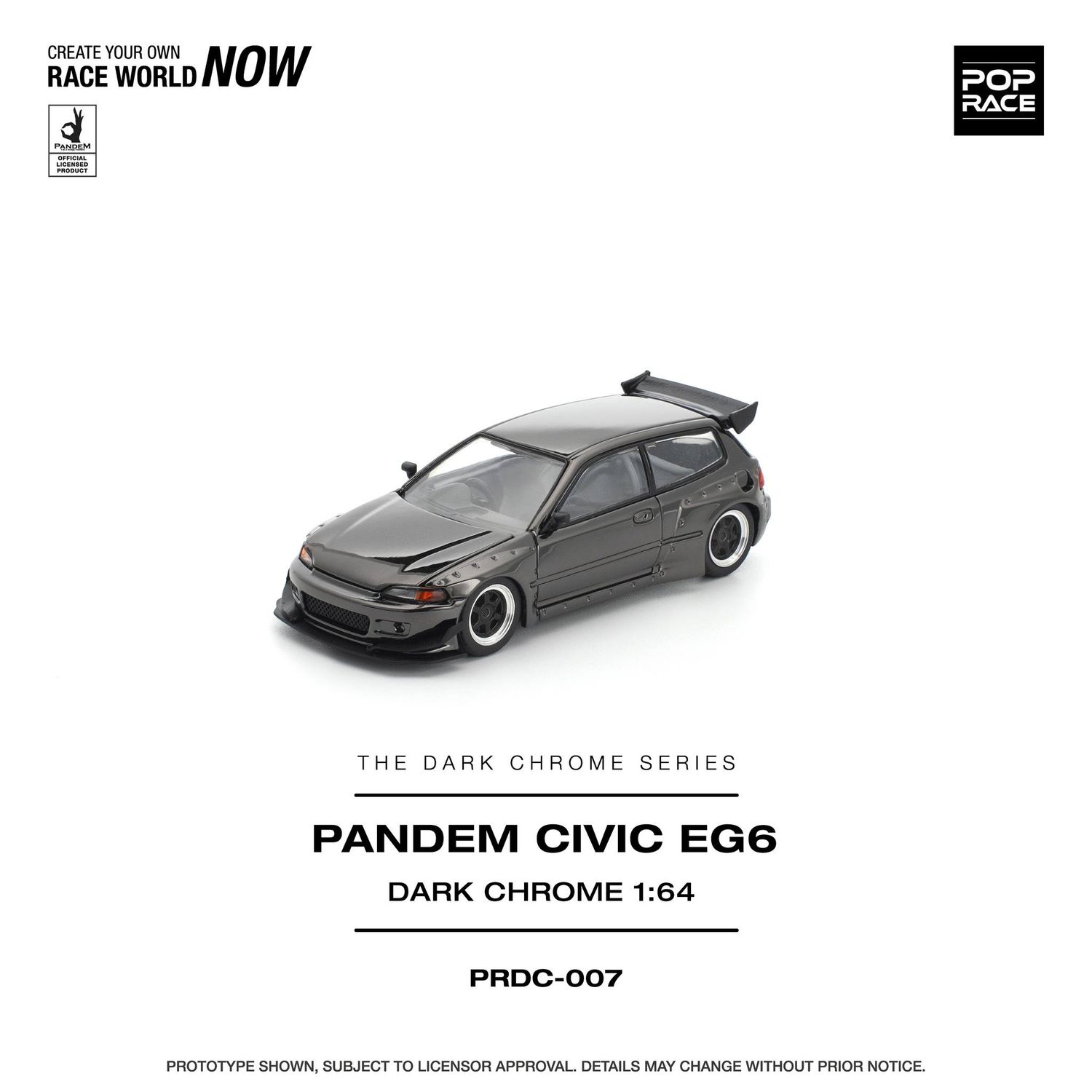 1:64 Pop Race Limited - Pandem Civic EG6 *The Dark Chrome Series*
