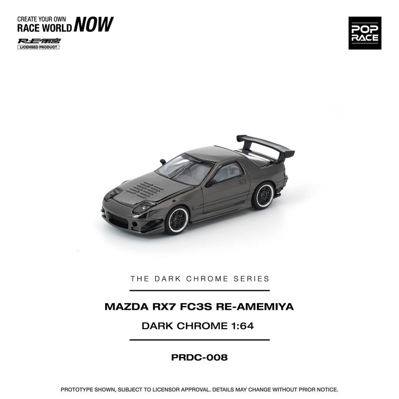 1:64 Pop Race Limited - Mazda RX7-FC3S Re-Amemiya *The Dark Chrome Series*