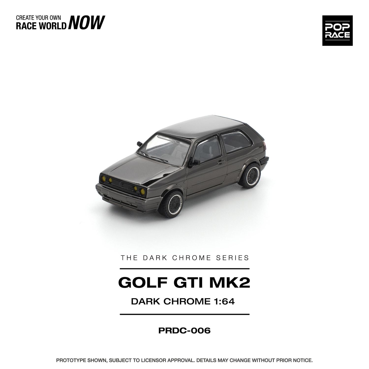 1:64 Pop Race Limited - Golf GTI MK2 *The Dark Chrome Series*