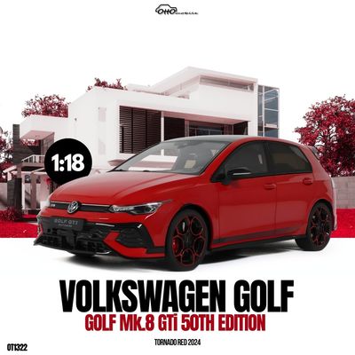 1:18 Otto Mobile - 2024 Volkswagen Golf MK.8 GTI 50th Edition Red 1:18 Otto Mobile - 2024 Volkswagen Golf MK.8 GTI 50th Edition Red