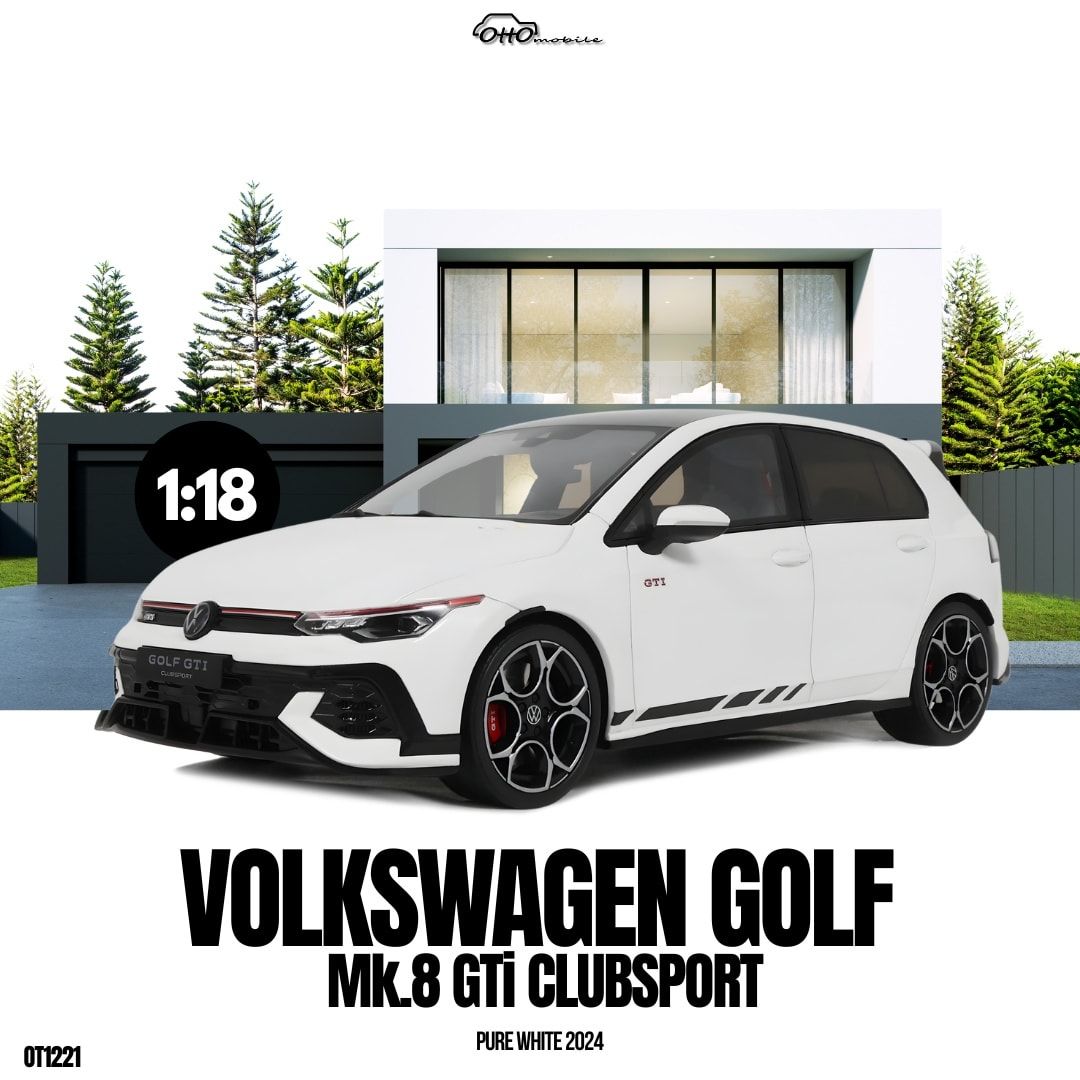 1:18 Otto Mobile - 2024 Volkswagen Golf MK.8 GTI Clubsport White