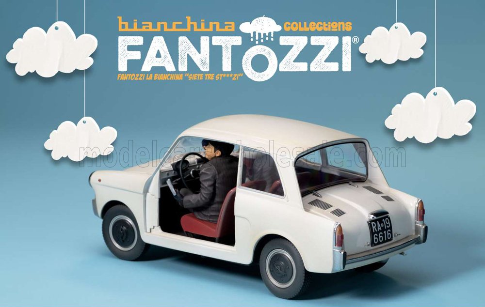 1:18 CLC Models - Autobianchi 4-Sitzer mit Fantozzi & Miss Silvani aus dem Film *Fantozzi (1975)*
