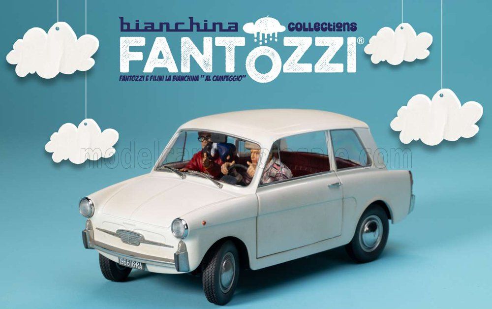 1:18 CLC Models - Autobianchi 4-Sitzer mit Fantozzi & Filini aus dem Film *Fantozzi Subisce Ancora (1983)
