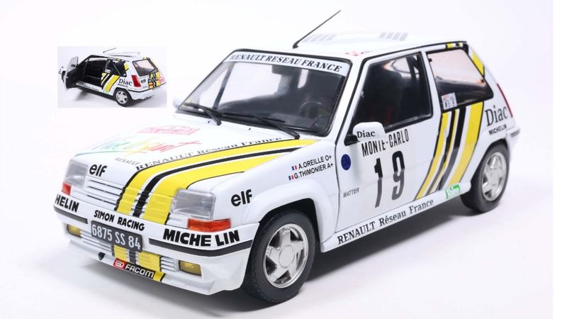1:18 Solido - Renault 5 GT Turbo Mk2 #19 Rally Monte Carlo 1989 A. Oreille
