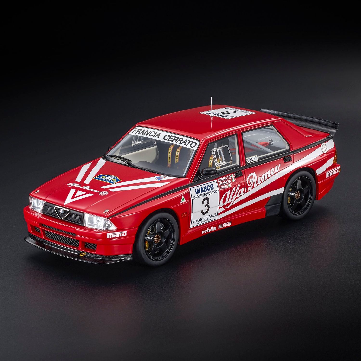 1:18 Top Marques - Alfa Romeo 75 TURBO EVO IMSA (1989) - No.3 D. Cerrato / G.Francia / G.Cerri - Winner Giro d'Italia 1989 1:18 Top Marques - Alfa Romeo 75 TURBO EVO IMSA (1989) - No.3 D. Cerrato / G.Francia / G.Cerri - Winner Giro d'Italia 1989