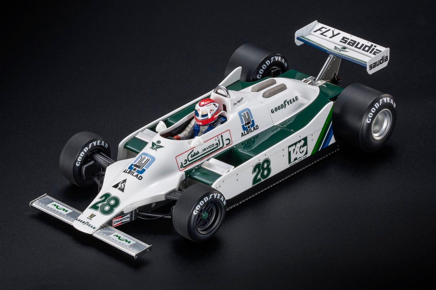 1:18 GP Replicas - Williams F1 FW06 Ford #28 Winner British GP 1979 Clay Regazzoni (Mit Fahrerfigur) 1:18 GP Replicas - Williams F1 FW06 Ford #28 Winner British GP 1979 Clay Regazzoni (Mit Fahrerfigur)