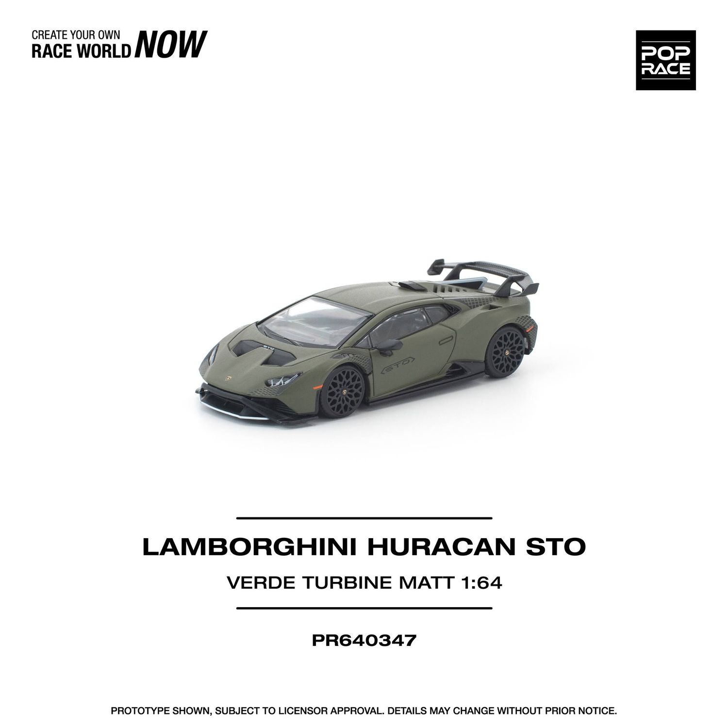 1:64 Pop Race Limited - Lamborghini Huracan STO, verde turbine matt