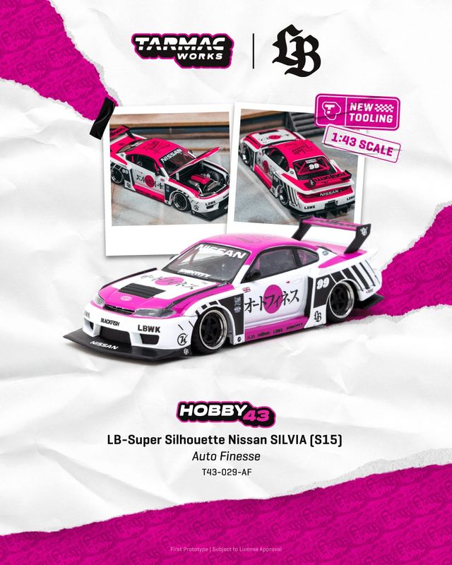 1:43 Tarmac - LB-Super Silhouette Nissan Silvia (S15) Auto Finesse, white/pink