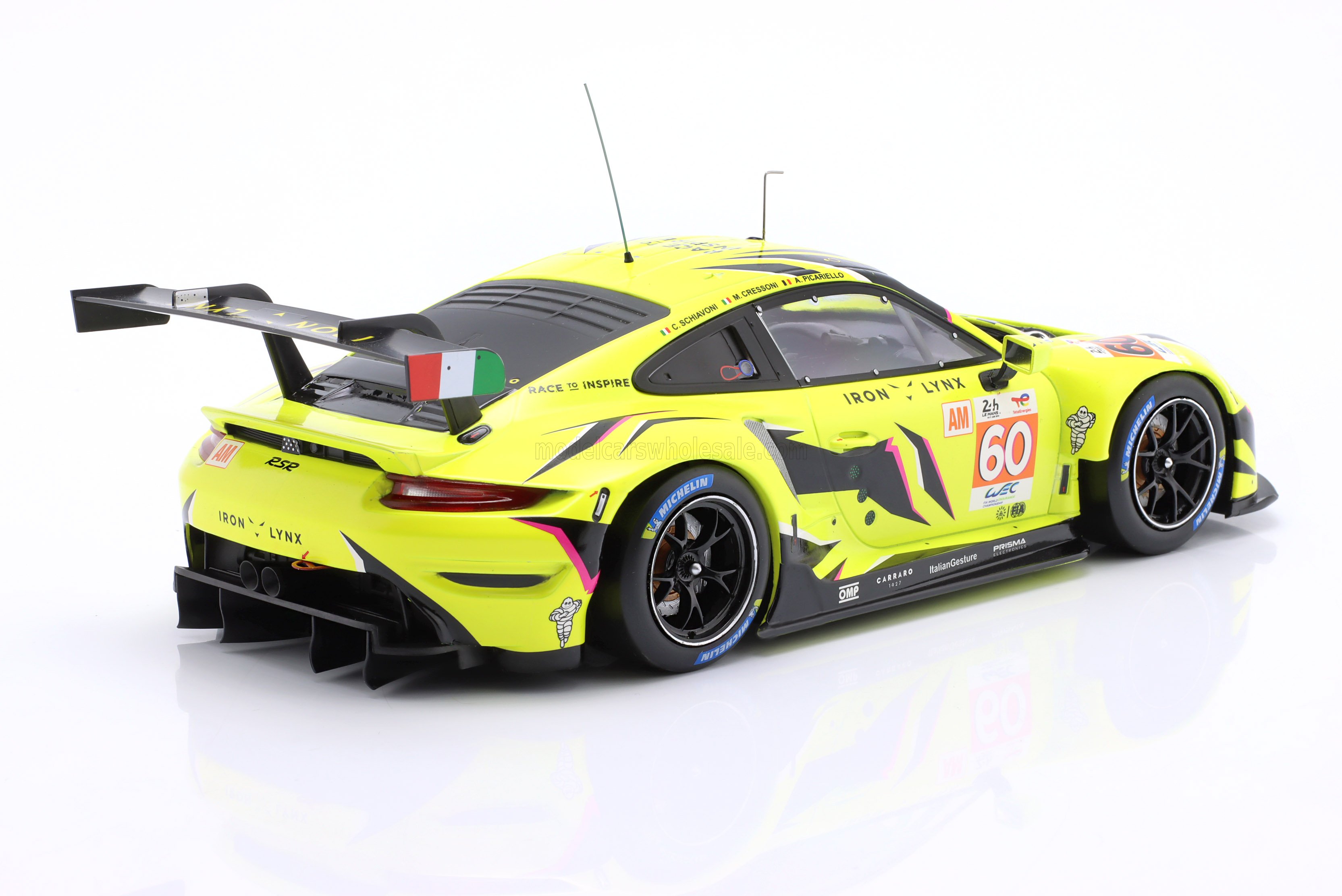 1:18 Ixo - Porsche 911 991-2 RSR-19 4.2L Team iron Lynx #60 24h Le Mans 2023 M. Cressoni - A. Picariello - C. Schiavoni